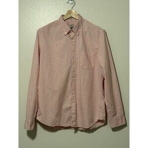 J Crew Mens Secret Wash Shirt Polka Dot Size XL Pale Pink Slim Fit